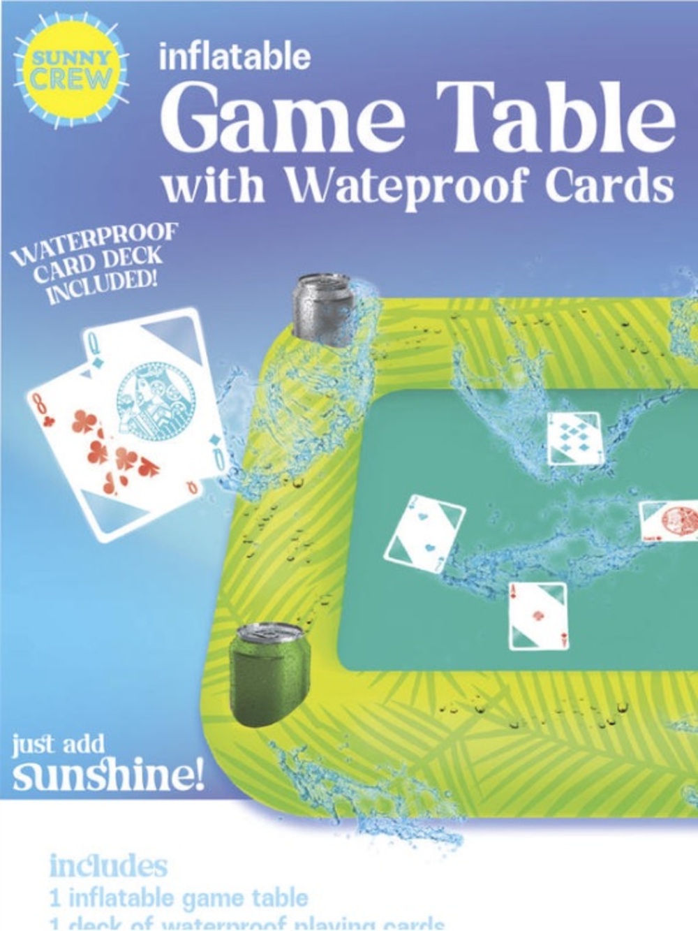 Sunny Crew™ Inflatable Game Table with Waterproof Cards - Picture 2 of 8